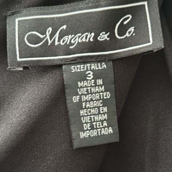 MORGAN & CO BLACK & BRONZE SEQUIN STRETCHY LONG SLEEVE COCKTAIL DRESS SIZE 3 - Picture 5 of 6